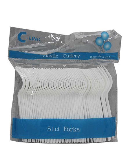 C-Link Disposable Plastic Forks 51 ct 