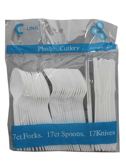 C-Link Disposable Plastic Mixed Cutlery 51 ct 