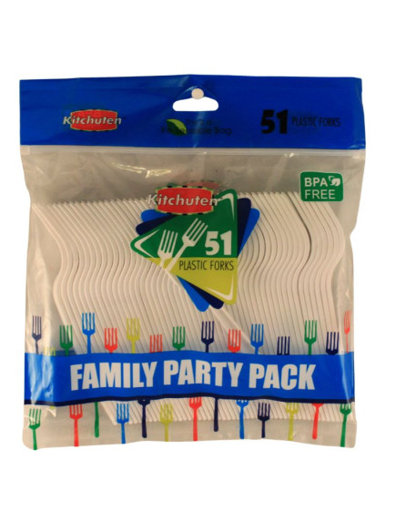 Kitchuten Disposable Plastic Forks 51 ct