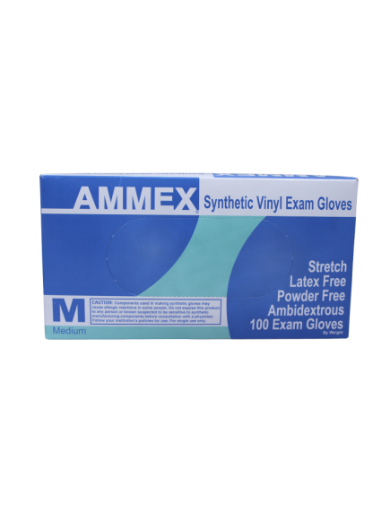 Ammex Synthetic Vinyl Exam Gloves 100 ct - Size M Ammex Synthetic Vinyl Exam Gloves 100 ct - Size M