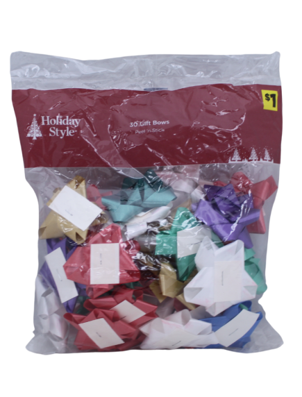 Holiday Style Gift Bows Peel 'n Stick 30 ct 