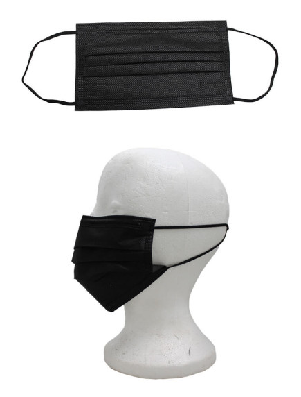 Disposable Adult Face Masks 50 ct - Black 