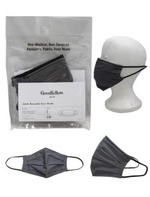Goodfellow & Co Adult Reusable Fabric Face Masks 2pk Size S/M - Black & Grey