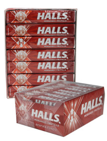 Halls 21 pks Display - Morango Frutilla 