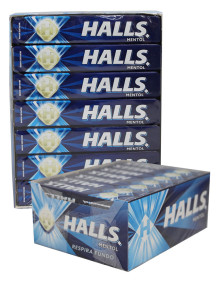 Halls 21 pks Display - Mentol