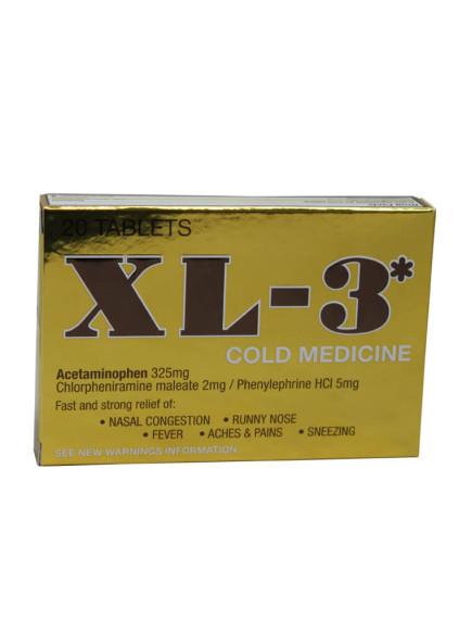 XL-3 Cold Medicine 20 ct Tablets 