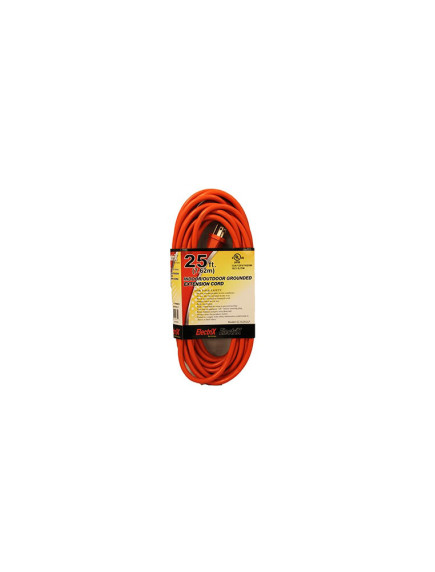 Electrix 25 ft Indoor/Outdoor Grounded Orange Extension Cord