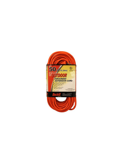 Electrix 50 ft Indoor/Outdoor Grounded Orange Extension Cord