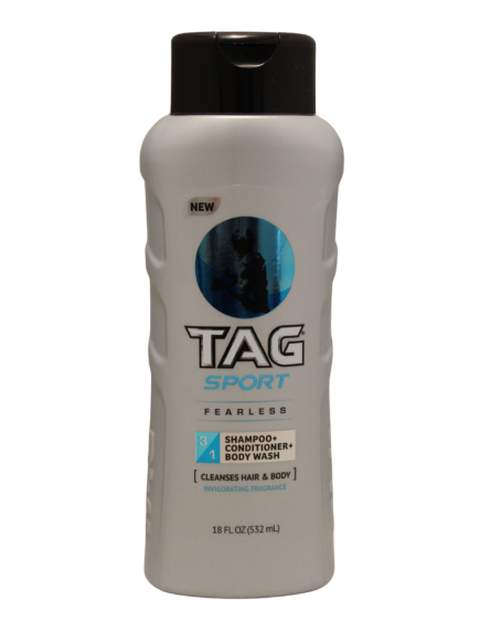 Tag Sport Fearless Shampoo/Conditioner/Body Wash 18 fl oz 