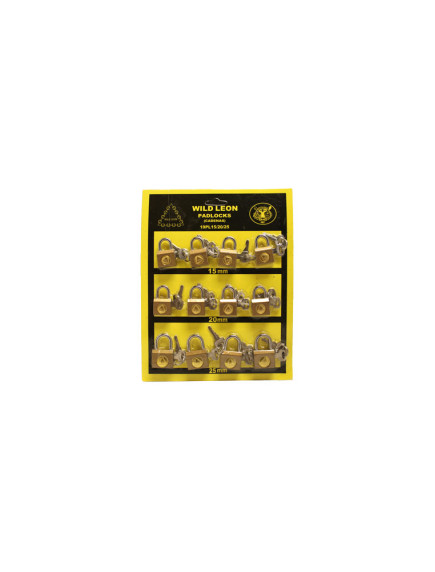 Padlocks 15mm, 20mm, 25mm Assorted 12 ct