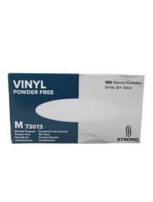 Strong Vinyl Powder Free Gloves 100 ct Boxed - Size Medium 73013