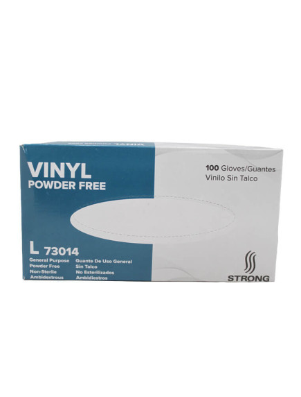 Strong Vinyl Powder Free Gloves 100 ct Boxed - Size Large 73014