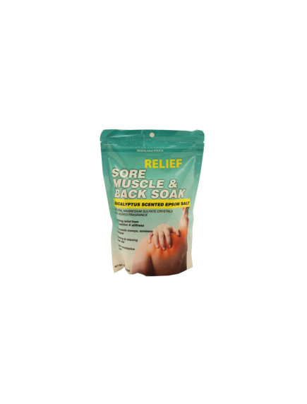 Epsom Salt Sore Muscle & Back Soak Eucalyptus Scented 16 oz  Bag