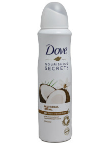 Dove 150 ml Anti-Perspirant Spray - Restoring Ritual with Coconut & Jasmine Flower Scent Dove 150 ml Anti-Perspirant Spray - Restoring Ritual with Coconut & Jasmine Flower Scent