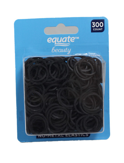 Equate Black Hair Rubber Bands 300 ct 