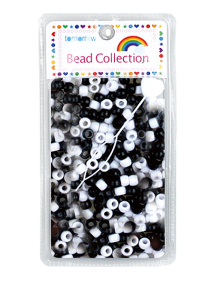 Hair Beads 500 ct - Black & White Mix