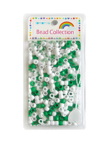 Hair Beads 500 ct - Green & White