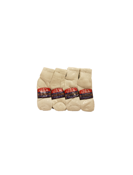 USA Style Wear White Crew Socks 3 pk 10-13 (Price Per Dozen)