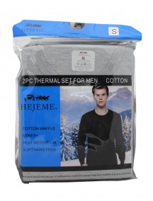Cotton 2 pc Thermal Set for Men Size S - Assorted Colors 