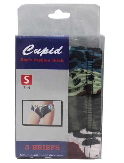 Cupid Boy's Fashion Briefs 3 pk Size S (2-4) - Assorted Styles & Colors 