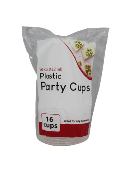 Plastic Cups 16 oz/16 ct - Clear