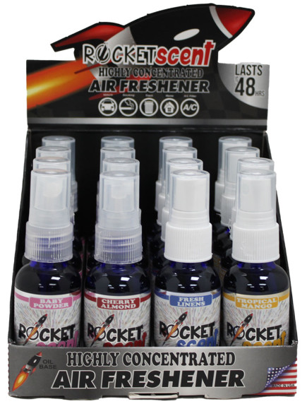 Rocket Scent 1 fl oz Highly Concentrated Air Freshener 16 ct Display C- Assorted Scents 