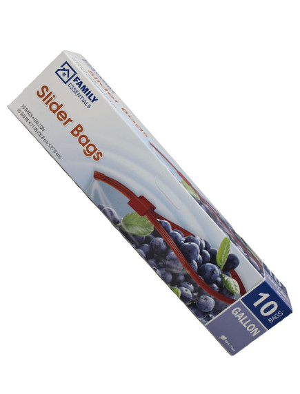 Family Essentials Slider Bags 1 Gallon 10 ct 