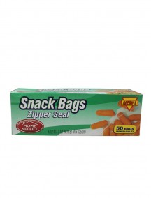 Home Select Snack Bags 50 ct Zipper Seal