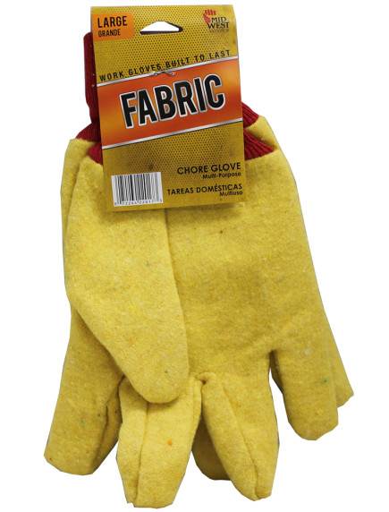 Fabric Chore Gloves 1 Pair - Size L 