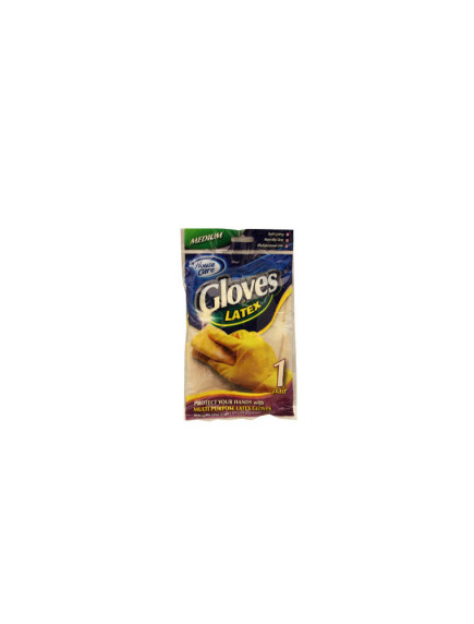 House Care Latex Gloves 1 Pair Size Medium