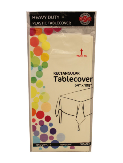 Table Cover Rectangular 54 in x 108 in - White 