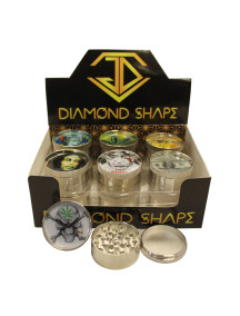 Diamond Shape Teeth Herb/Tobacco Grinders 2 inch - Assorted 