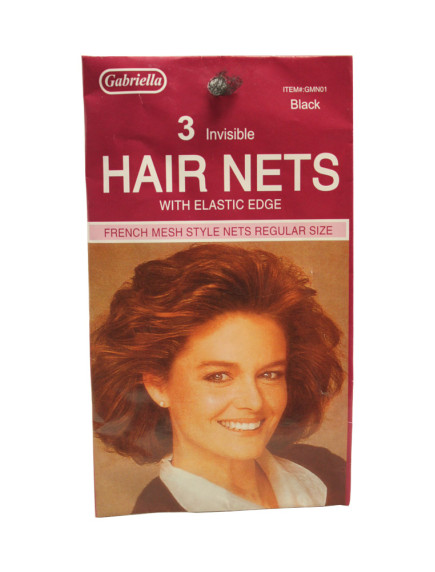 Gabriella Hair Nets with Elastic Edge 3 pk - Black Color
