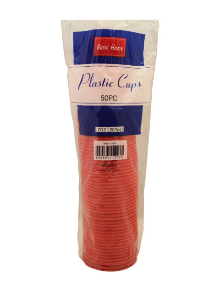 Plastic Cups 7 oz/50 ct -  Red