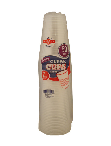 Plastic Cups 7 oz/50 ct -  Clear