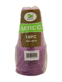 Plastic Cups 16 oz/16 ct - Transparent Purple Plastic Cups 16 oz/16 ct - Transparent Purple