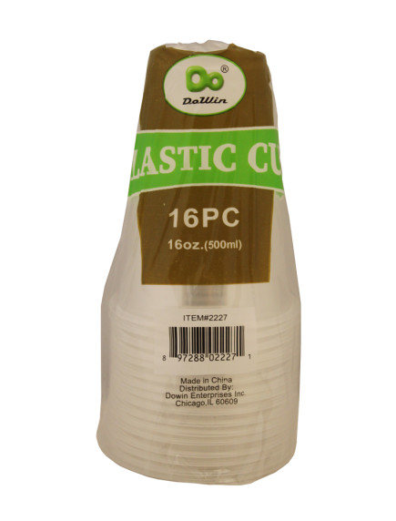 Plastic Cups 16 oz/16 ct - Clear