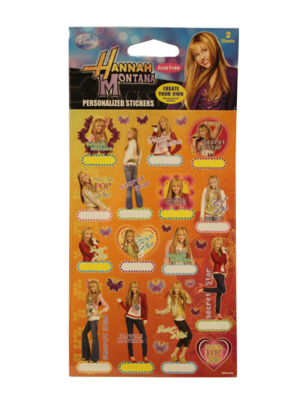 Hannah Montana Personalized Stickers 2 Sheets