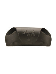 Rugged Black Leather Case for Glasses with Snap Closure by Viyate