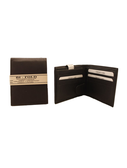 Bi-Fold Leather Wallet - Assorted Colors 