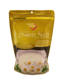 Health Smart Natural Epsom Salt 16 oz Bag - Chamomile w/Green Tea Extracts 