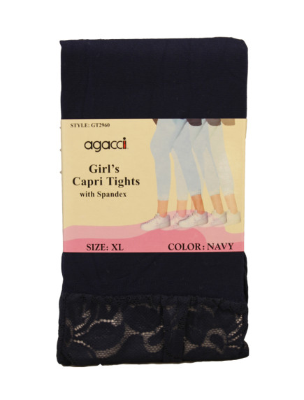 Agacci Girl's Capri Tights with Spandex - Assorted Colors & Sizes 