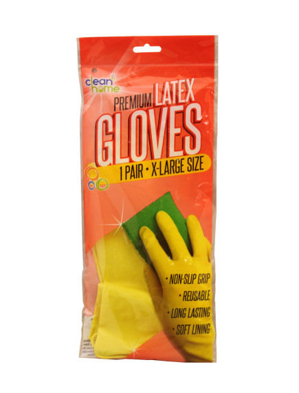 Clean Home Premium Latex Gloves 1 ct - X-Large Size 