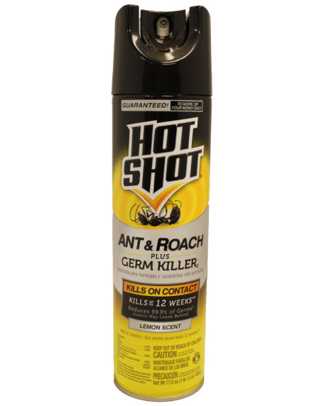 Hot Shot Ant & Roach Plus Germ Killer 17.5 oz Spray - Lemon Scent