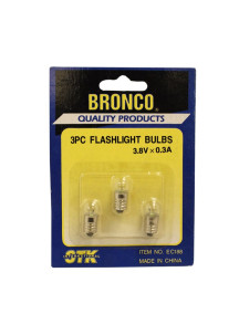 Bronco 3 pc Flashlight Bulbs 