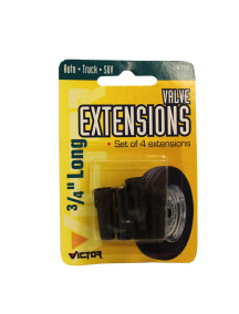 Valve Extensions Plastic 3/4 inch Long 4 pk - Black 