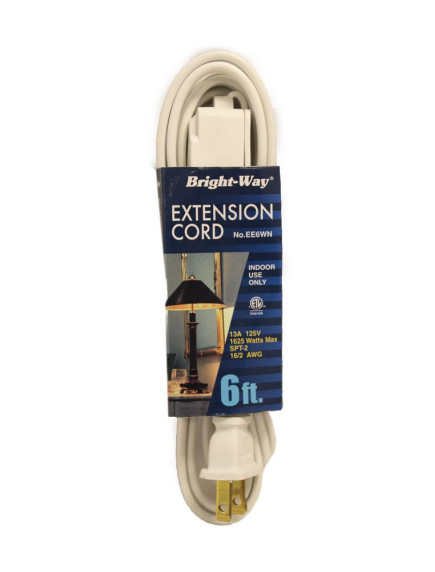 Bright-Way Extension Cord 6 ft - White 