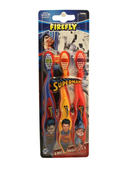 Firefly Kids Soft Toothbrushes 3 pk - Superman 