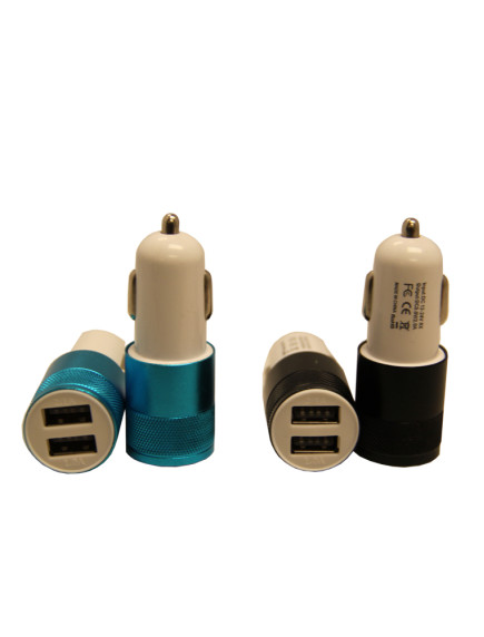 Dual USB Car Charger - Assorted Colors