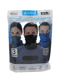 Arctic Cool Multifunctional Cooling Face Cover/Gaiter 3 pk 
